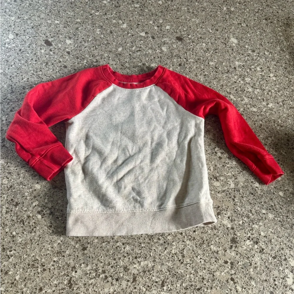 Cat & Jack l Red & Cream l Color Block l Crewneck l Sweatshirt l Size: 4T